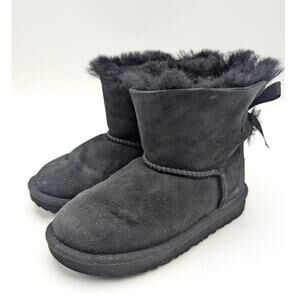 UGG Mini Bailey Bow II Boots Toddler/Little Kids Black Size US10 EU27.5